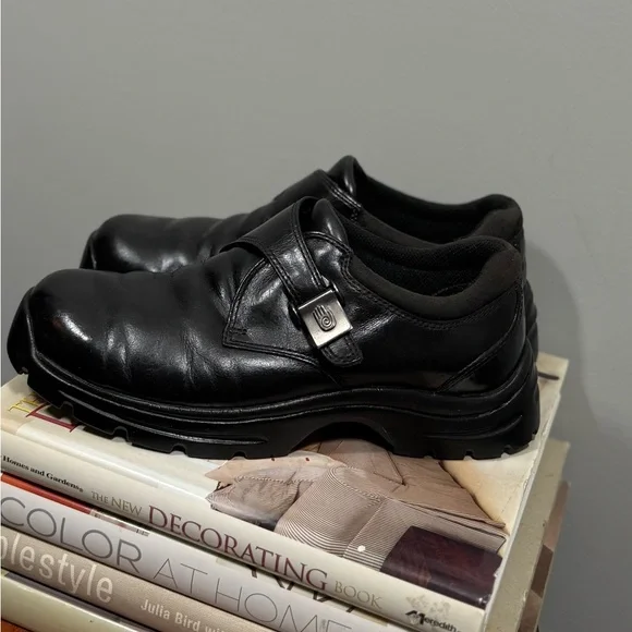 Teva Men’s Black Leather Loafers size 7 1/2 - Picture 3 of 16